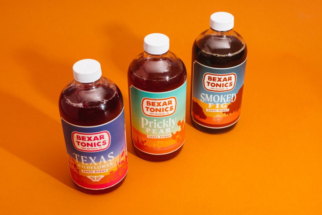 three bottles of bexar tonic syrups