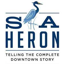 San Antonio Heron Logo with a blue heron graphic.