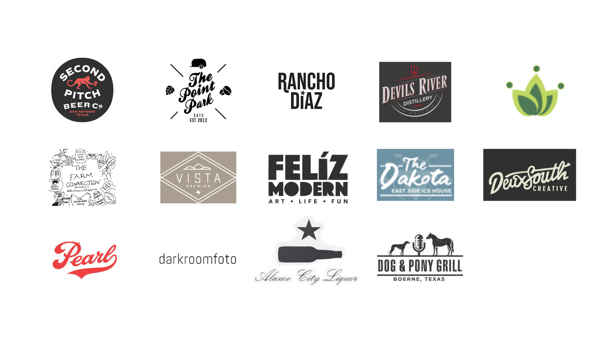 grid of all fourteen Bexar Tonics partner logos